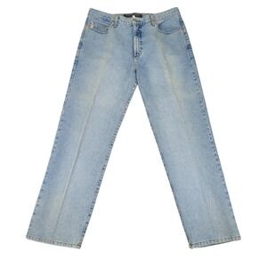 Vintage Made USA Guess Jeans Classic Fit 001 Straight Leg Light Wash Mens‎ 36x30